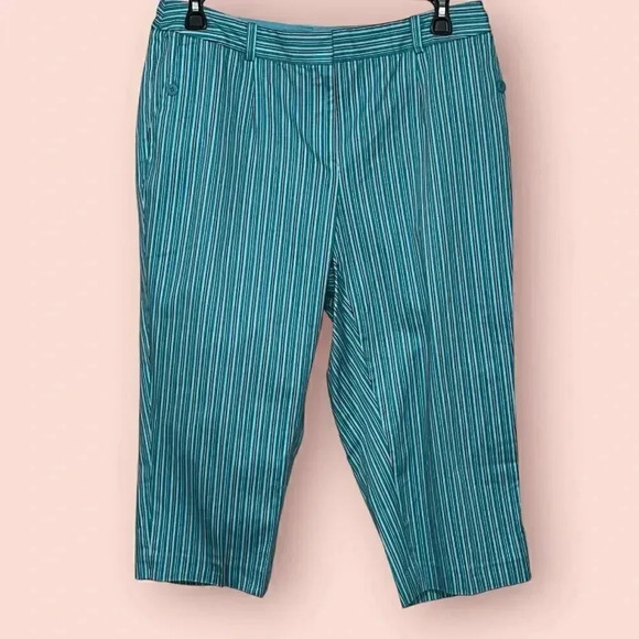 Liz Claiborne size 1X beautiful striped Capri pants EUC - Picture 1 of 9